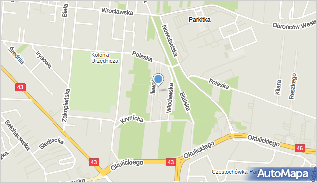 Częstochowa, Wielkopolska, mapa Częstochowy