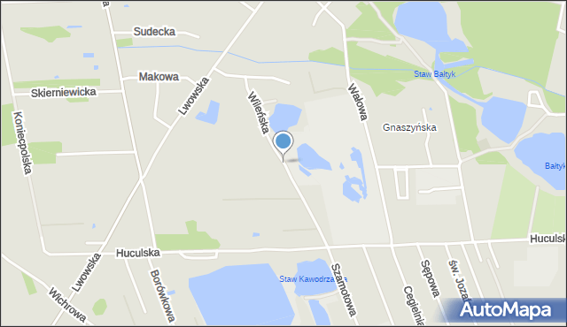 Częstochowa, Wileńska, mapa Częstochowy