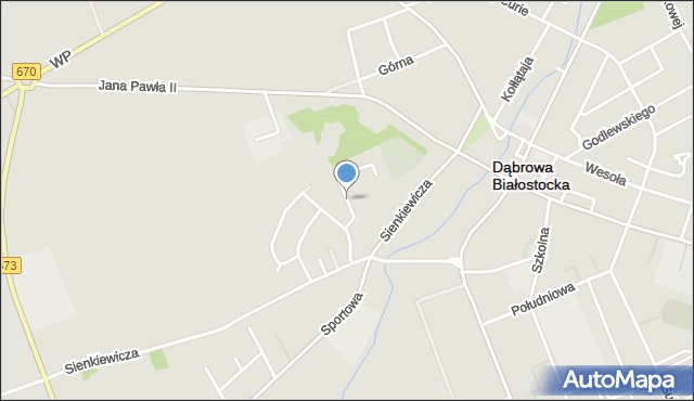 Dąbrowa Białostocka, Wierzbowa, mapa Dąbrowa Białostocka
