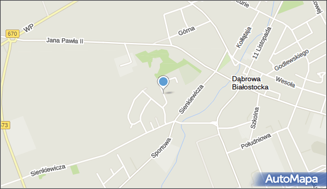 Dąbrowa Białostocka, Wierzbowa, mapa Dąbrowa Białostocka