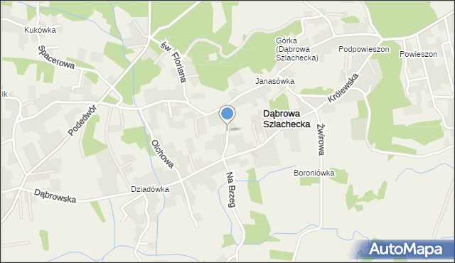 Dąbrowa Szlachecka, Wiśniowa, mapa Dąbrowa Szlachecka