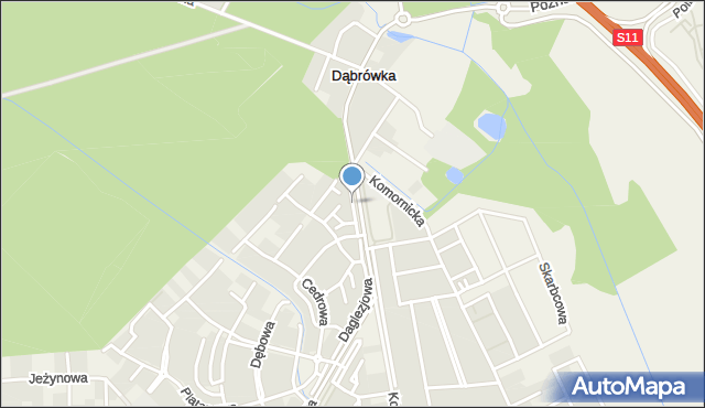 Dąbrówka gmina Dopiewo, Wierzbowa, mapa Dąbrówka gmina Dopiewo