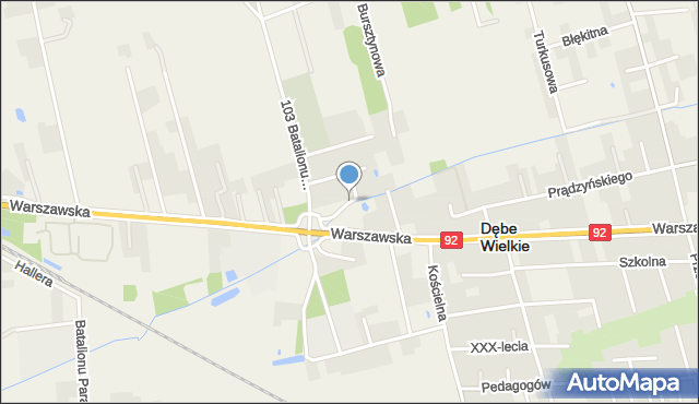 Dębe Wielkie, Willowa, mapa Dębe Wielkie