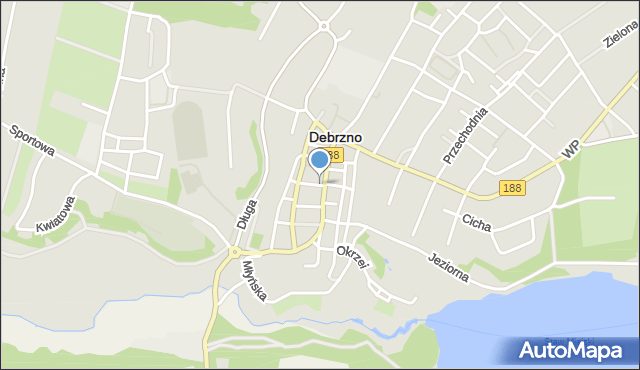 Debrzno, Witosa Wincentego, mapa Debrzno