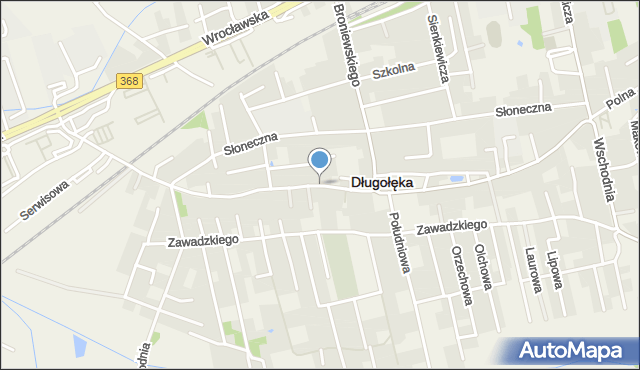 Długołęka powiat wrocławski, Wiejska, mapa Długołęka powiat wrocławski