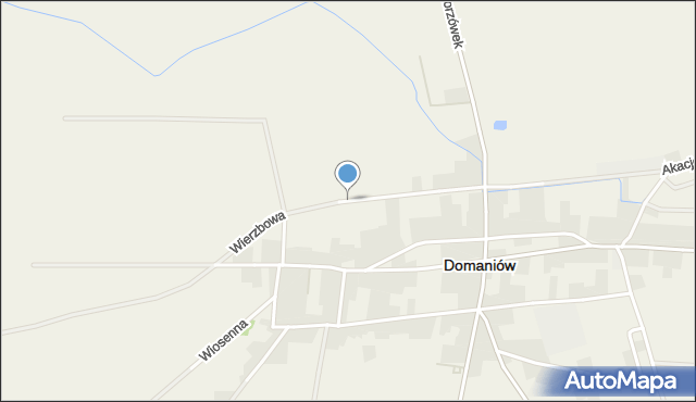 Domaniów powiat oławski, Wierzbowa, mapa Domaniów powiat oławski