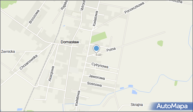 Domasław, Wiązowa, mapa Domasław