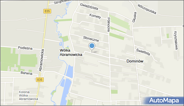 Dominów gmina Głusk, Wichrowa, mapa Dominów gmina Głusk