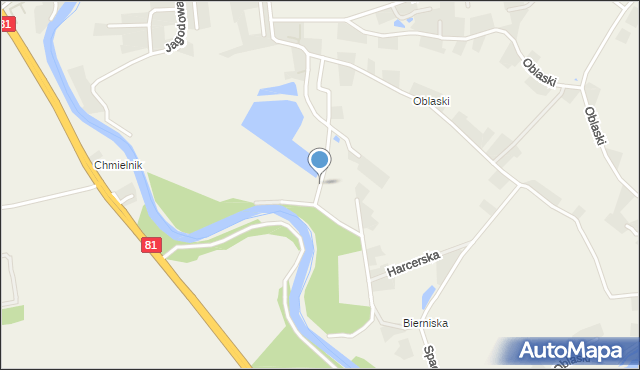 Drogomyśl, Wierzbina, mapa Drogomyśl