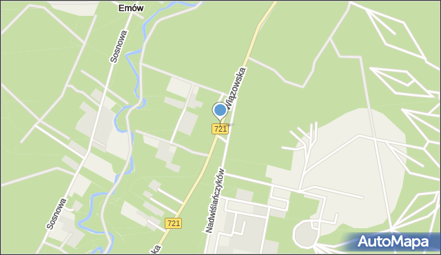 Emów, Wiązowska, mapa Emów