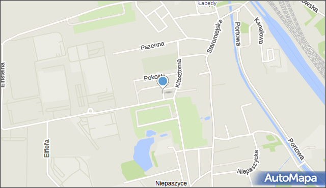 Gliwice, Wiosenna, mapa Gliwic