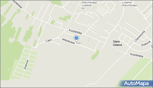 Gliwice, Widokowa, mapa Gliwic