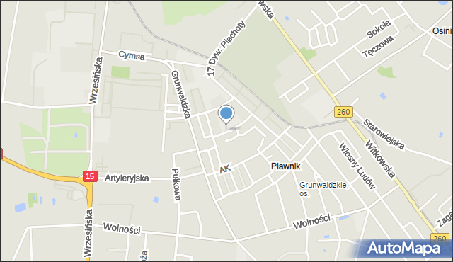 Gniezno, Widna, mapa Gniezna