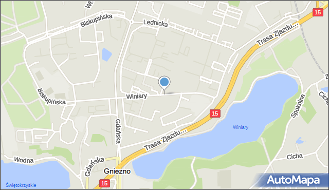 Gniezno, Winiary, mapa Gniezna