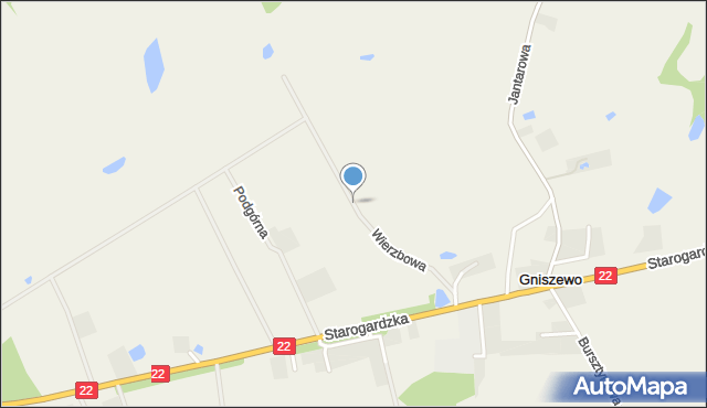 Gniszewo, Wierzbowa, mapa Gniszewo