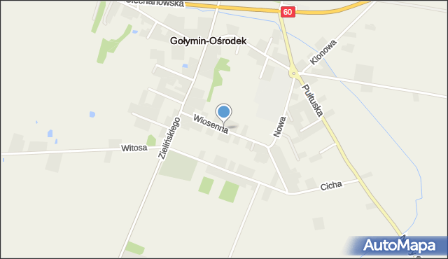 Gołymin-Ośrodek, Wiosenna, mapa Gołymin-Ośrodek
