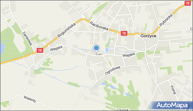 Gorzyce powiat wodzisławski, Wiejska, mapa Gorzyce powiat wodzisławski