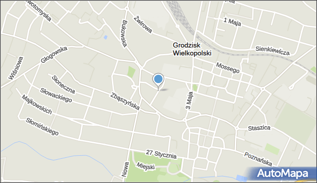 Grodzisk Wielkopolski, Więzienna, mapa Grodzisk Wielkopolski