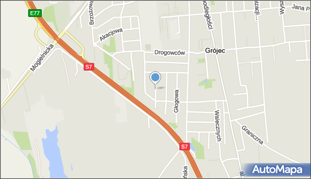 Grójec, Wiśniowa, mapa Grójec