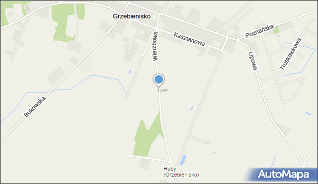 Grzebienisko, Wierzbowa, mapa Grzebienisko