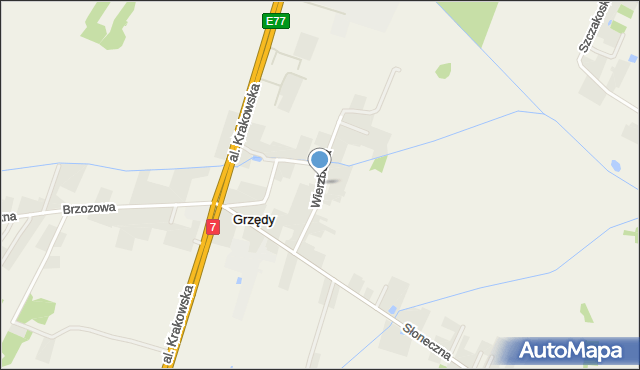 Grzędy gmina Tarczyn, Wierzbowa, mapa Grzędy gmina Tarczyn