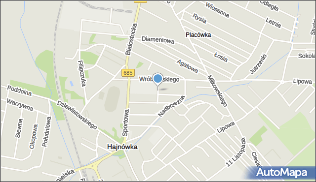 Hajnówka, Wieniawskiego Henryka, mapa Hajnówka