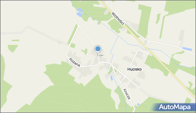 Hucisko gmina Boronów, Wiosenna, mapa Hucisko gmina Boronów