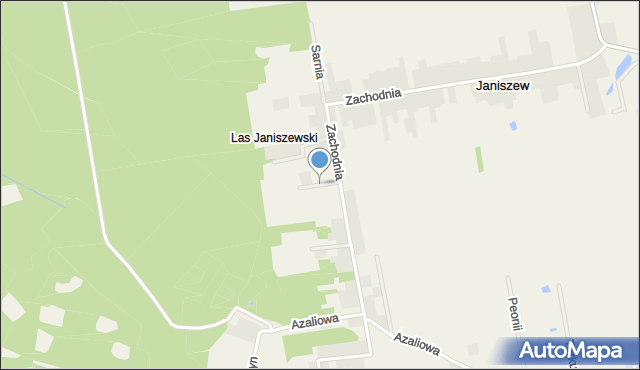 Janiszew gmina Zakrzew, Wilcza, mapa Janiszew gmina Zakrzew