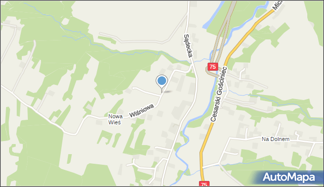 Jasień gmina Brzesko, Wiśniowa, mapa Jasień gmina Brzesko