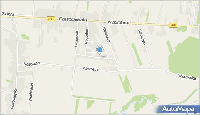 Jaskrów, Widokowa, mapa Jaskrów