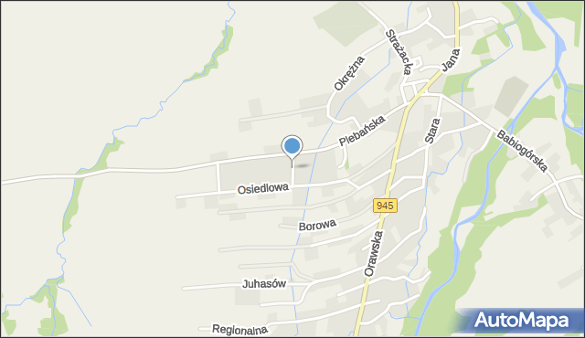 Jeleśnia, Widokowa, mapa Jeleśnia