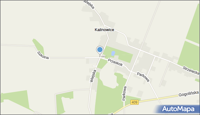 Kalinowice gmina Strzelce Opolskie, Wiejska, mapa Kalinowice gmina Strzelce Opolskie