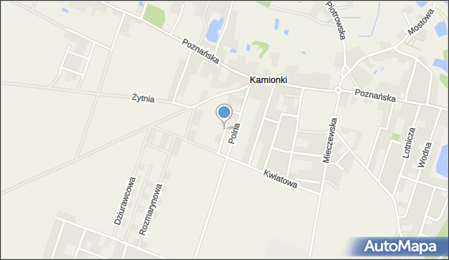 Kamionki gmina Kórnik, Wichrowa, mapa Kamionki gmina Kórnik