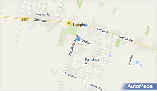 Kampinos, Wiosenna, mapa Kampinos