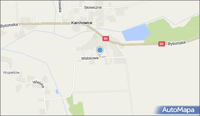 Karchowice, Widokowa, mapa Karchowice
