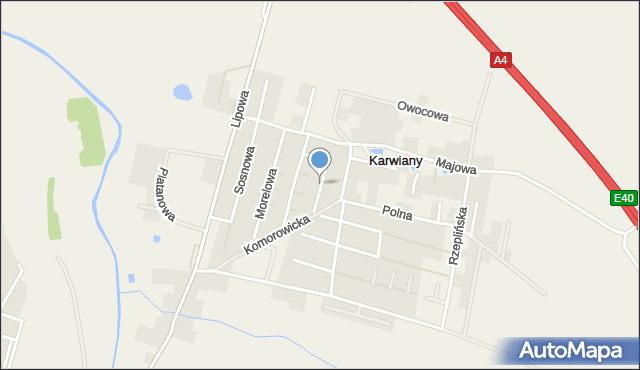 Karwiany, Wiśniowa, mapa Karwiany