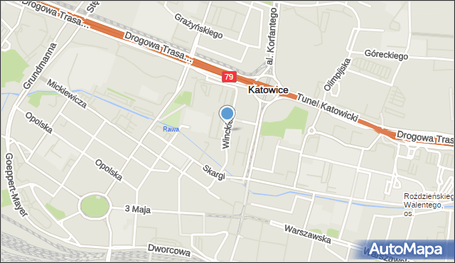 Katowice, Wincklera Franza, mapa Katowic