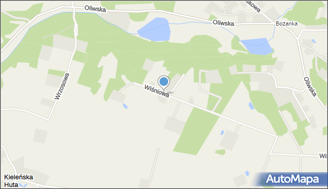 Kieleńska Huta, Wiśniowa, mapa Kieleńska Huta