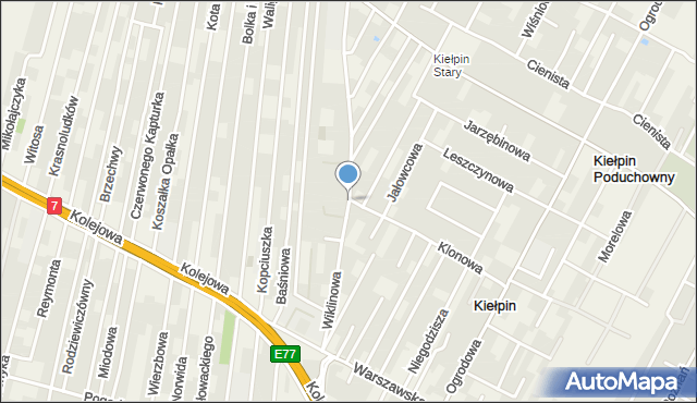 Kiełpin gmina Łomianki, Wiklinowa, mapa Kiełpin gmina Łomianki