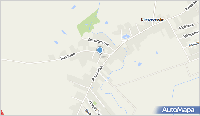 Kleszczewko, Wiśniowa, mapa Kleszczewko