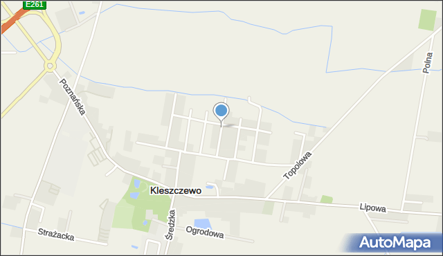 Kleszczewo powiat poznański, Wiśniowa, mapa Kleszczewo powiat poznański