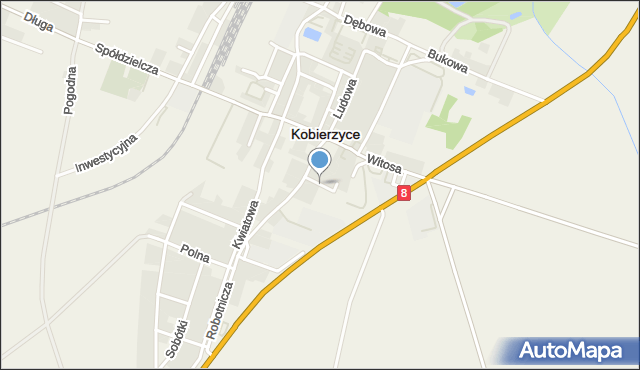 Kobierzyce, Wiosenna, mapa Kobierzyce