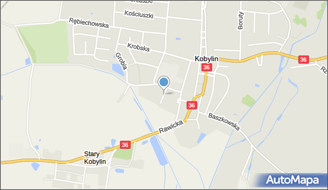 Kobylin powiat krotoszyński, Wiejska, mapa Kobylin powiat krotoszyński