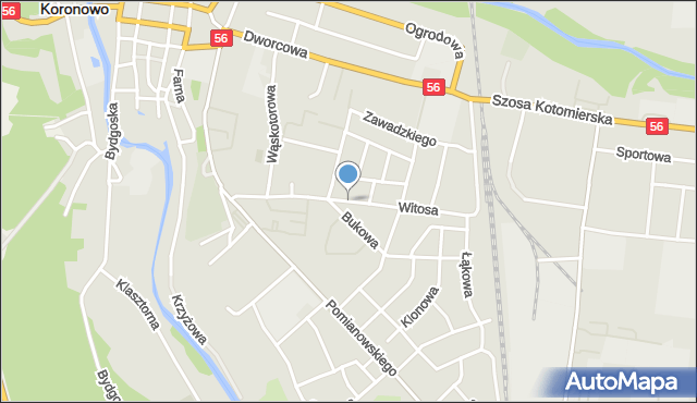 Koronowo powiat bydgoski, Witosa Wincentego, mapa Koronowo powiat bydgoski