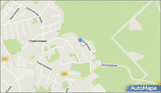 Koszalin, Wiązowa, mapa Koszalina