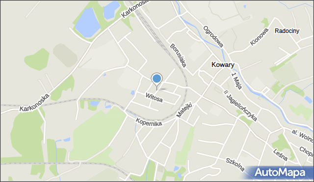 Kowary powiat karkonoski, Witosa Wincentego, mapa Kowary powiat karkonoski