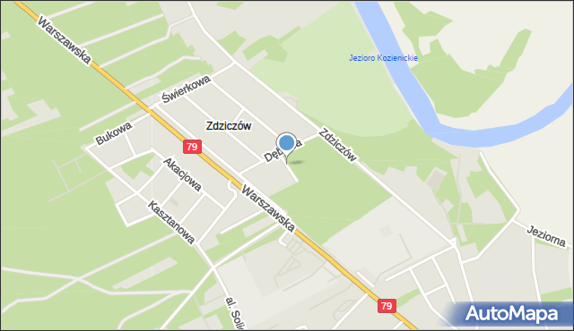 Kozienice, Wierzbowa, mapa Kozienice