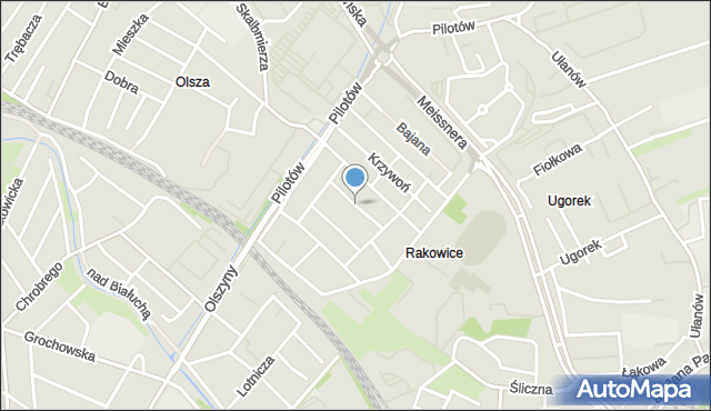 Kraków, Wiejska, mapa Krakowa