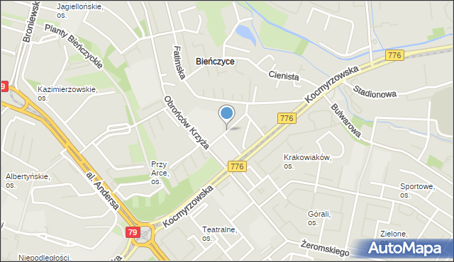 Kraków, Wielgusa Macieja, mapa Krakowa