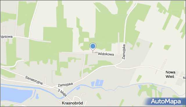 Krasnobród, Widokowa, mapa Krasnobród